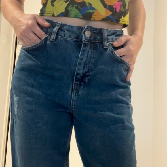 Topshop petite moto MOM dark wash jeans size 26 waist - Picture 7 of 10